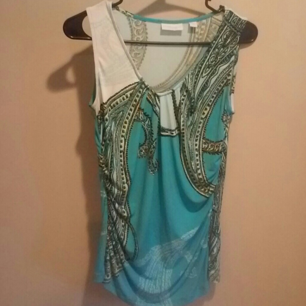 Aquamarine chain print stretch top